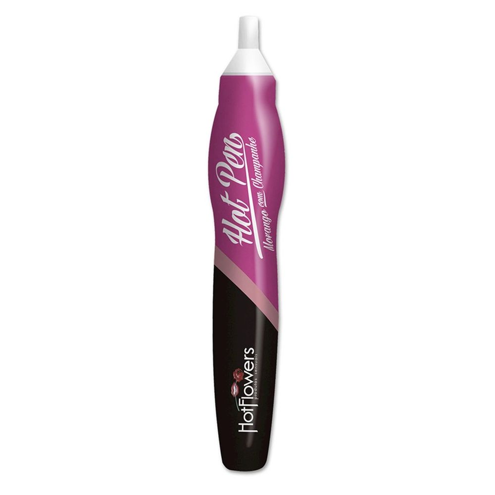 Caneta Comestível Hot Pen Morango com Champanhe Hot Flowers PROMOÇÃO 9,00