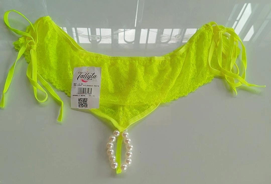 Calcinha Tailandesa Massageadora Amarelo Neon Plus Size