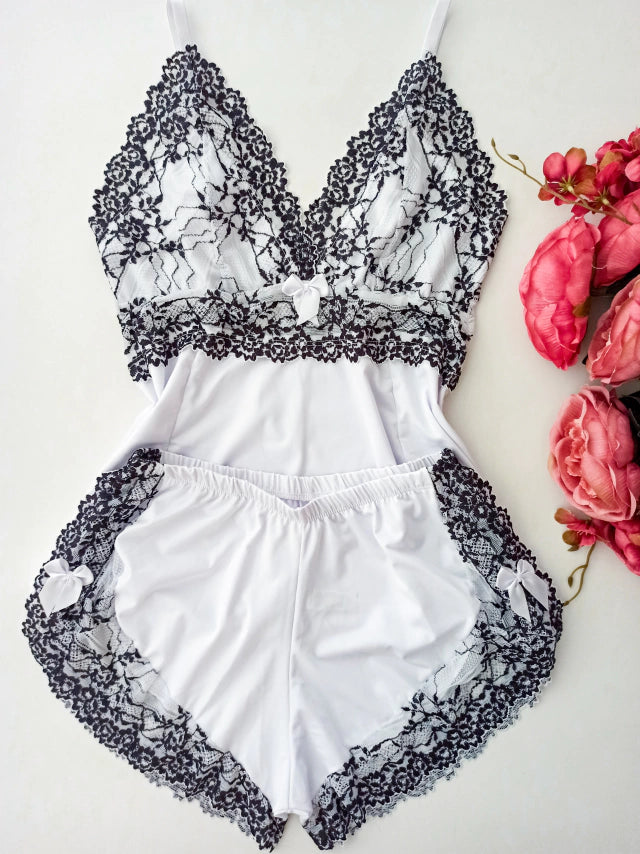 Baby Doll Intimus Branco e Preto