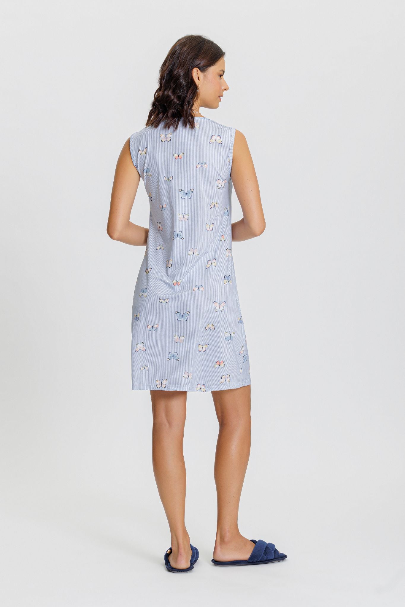 Camisola regata aberto estampa borboletas Mensageiro dos Sonhos