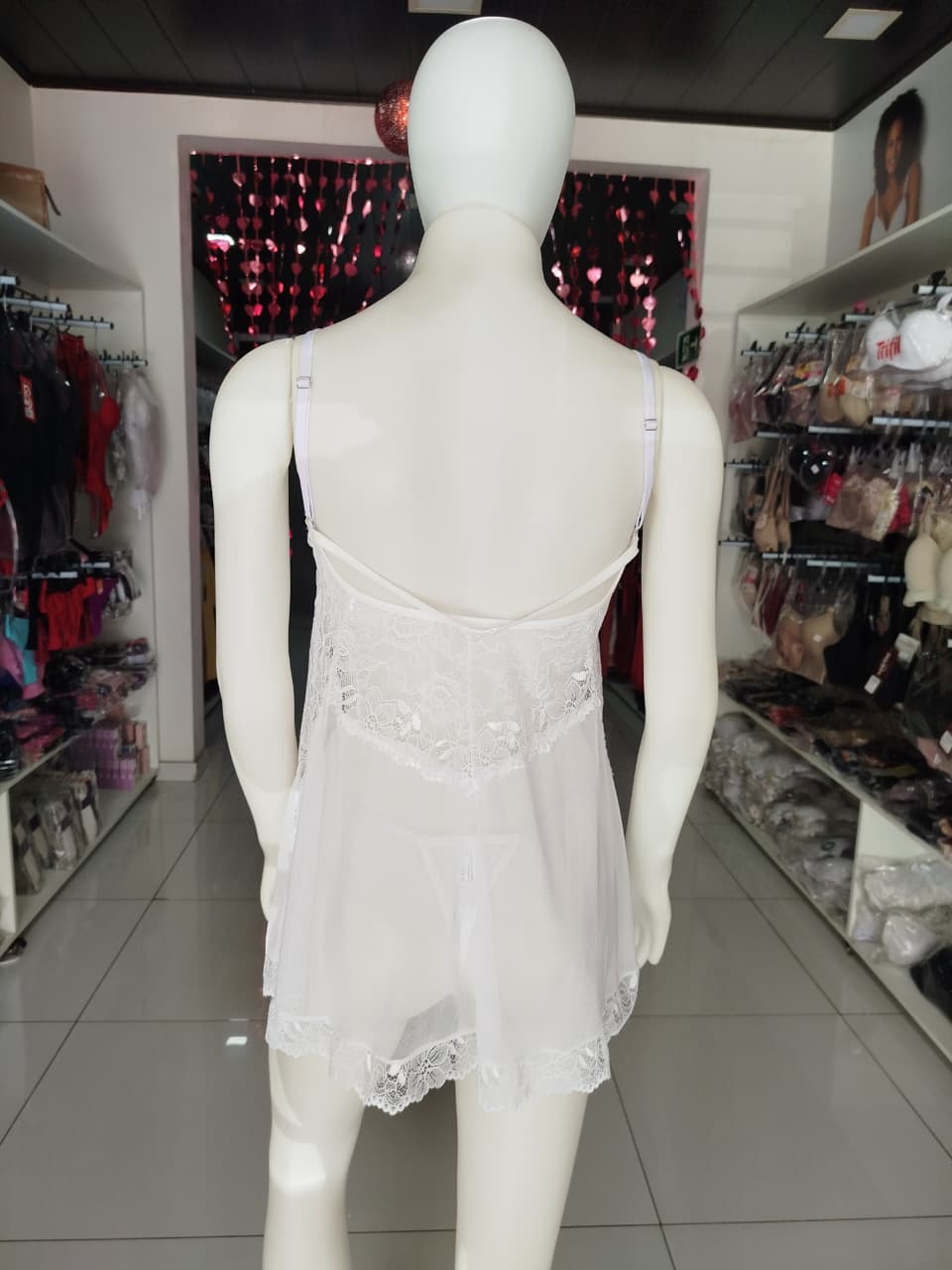 Camisola Yaffa renda sem bojo, acompanha Calcinha