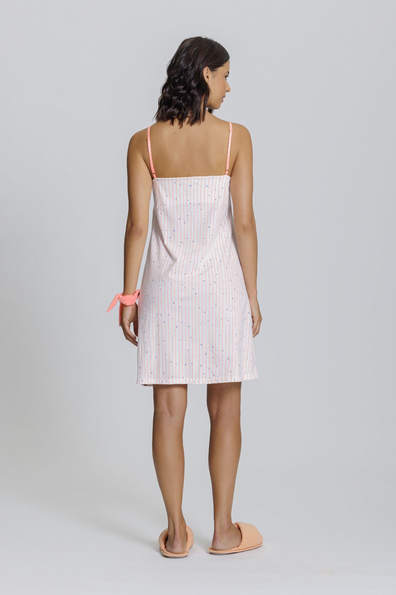 Camisola alça listrada laranja Mensageiro dos Sonhos