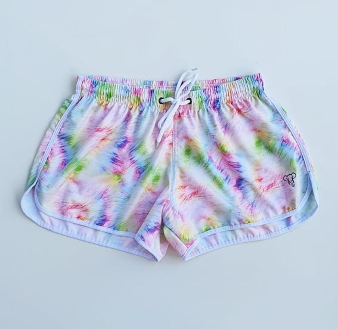 Short Elastico Sublimado Feminino Tie Dye Cores