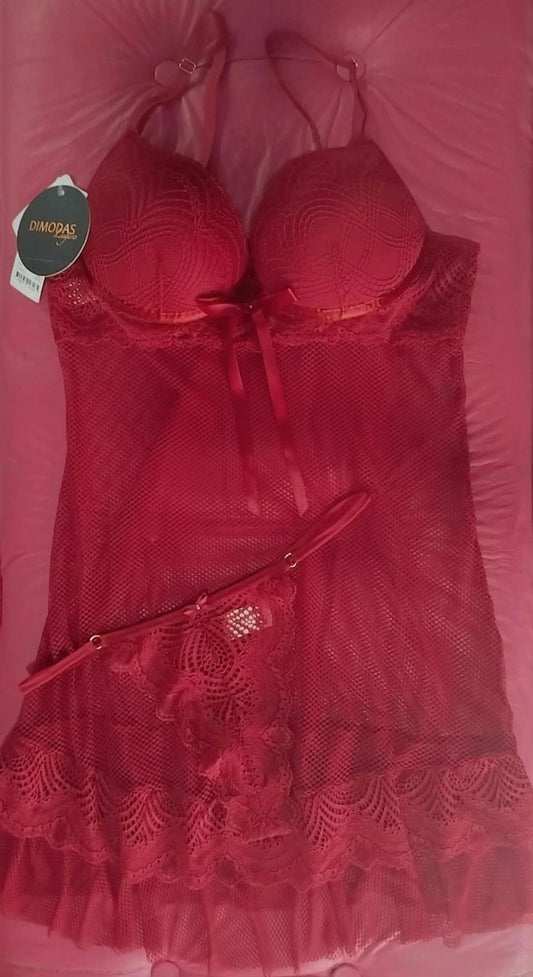 Camisola Rubi com bojo e babados Dimodas