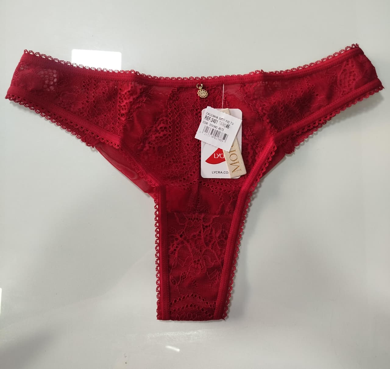 Calcinha semi-fio tule e renda More