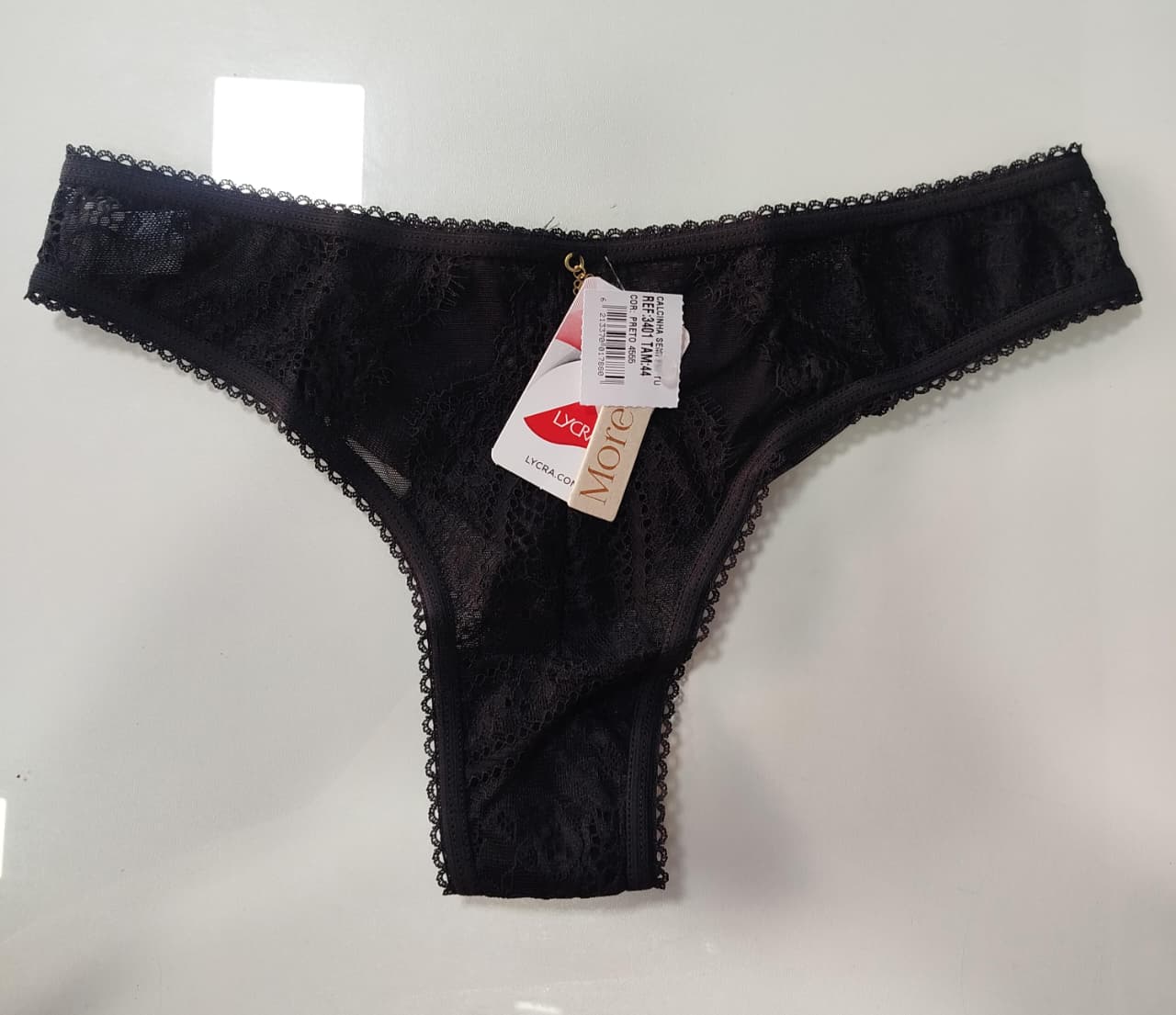 Calcinha semi-fio tule e renda More