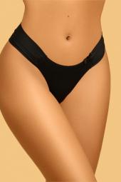 Calcinha Liliane preta em microfibra e tecido duplo nas laterais Del Laras