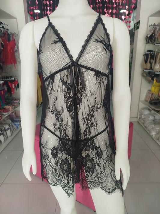 Camisola preta transparente