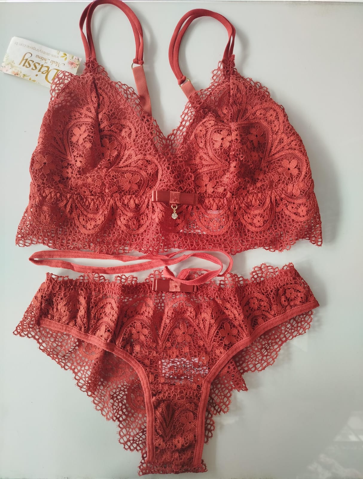 Conjunto Intimus marsala sem bojo