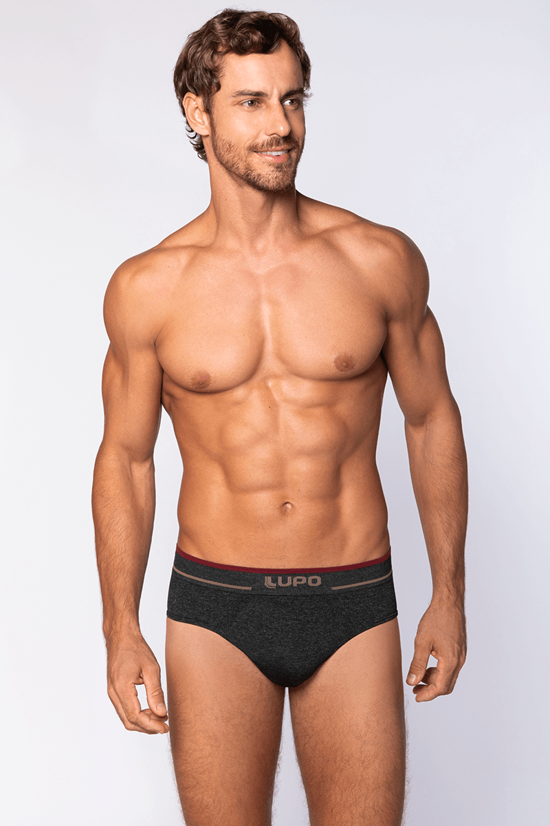 Cueca Slip Sem Costura Cós Uni Faixa Lupo