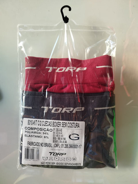 Kit 02 cuecas boxer sem costura chumbo e cabernet Torp