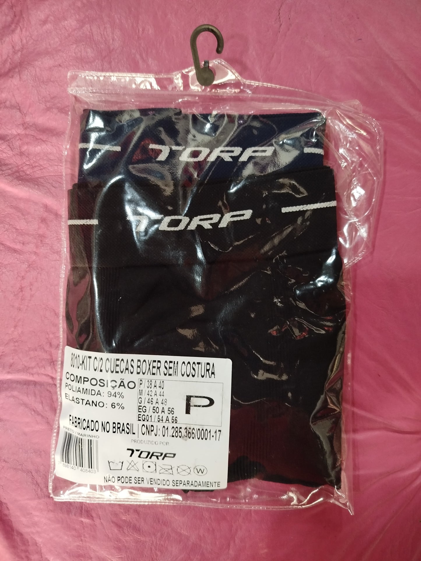 Kit 02 Cuecas boxer sem costura azul e preta Torp