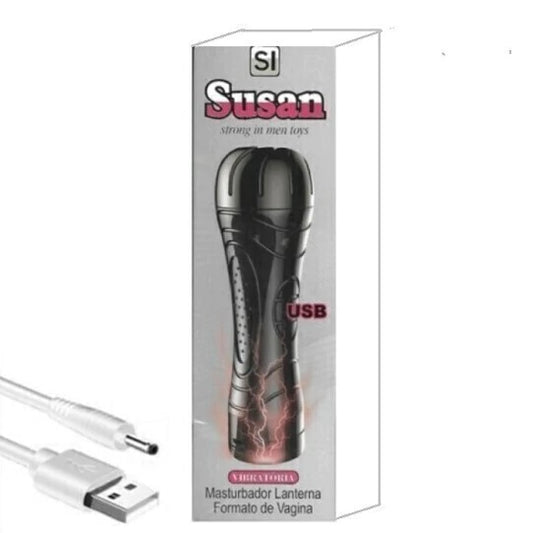 Masturbador lanterna vagina com vibro USB Susan