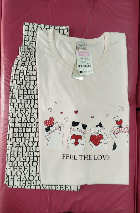 Pijama calça legging gatinhos Composê