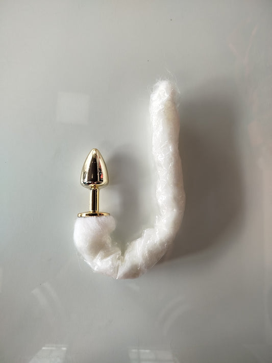Plug anal rabo de coelho branco
