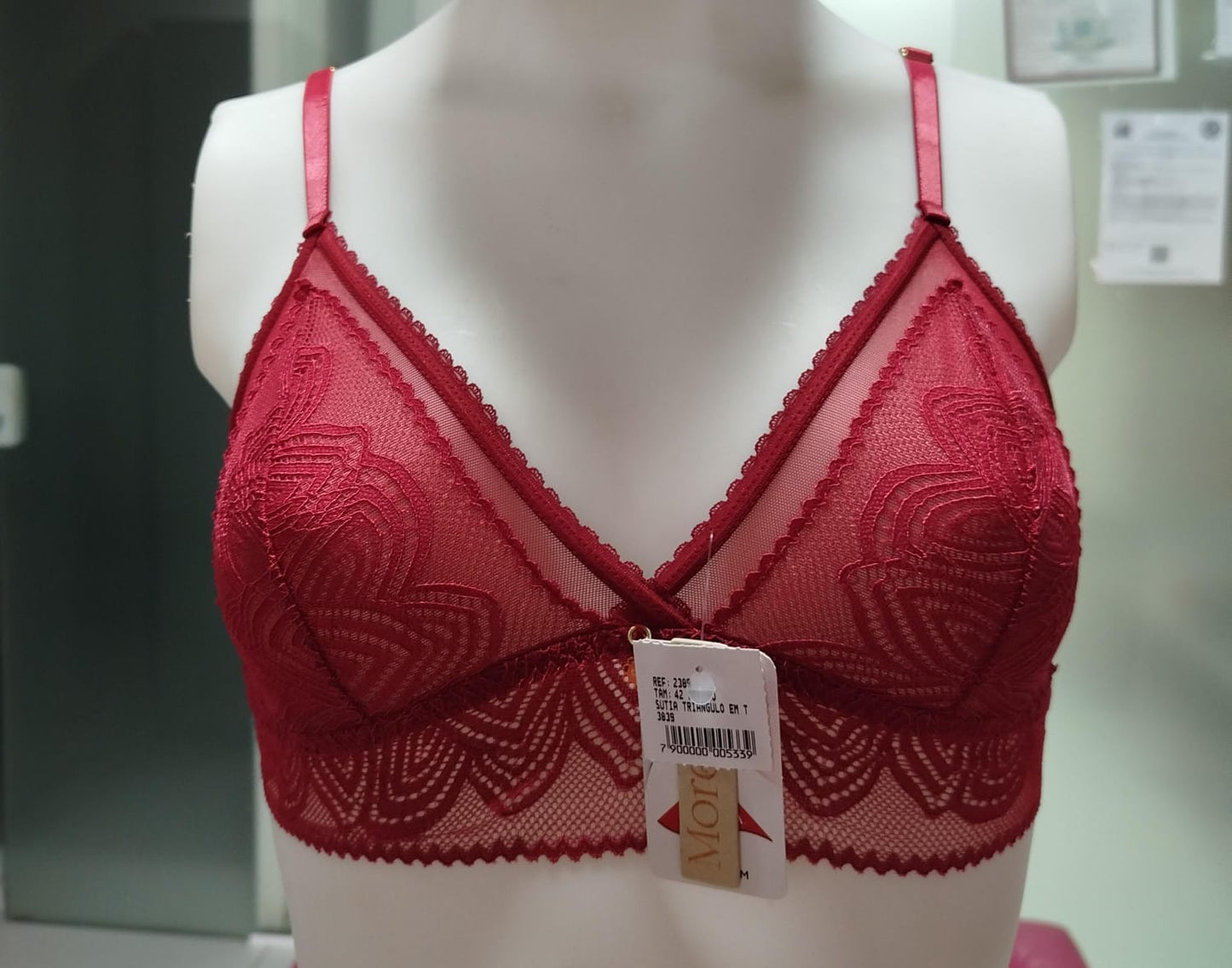 Sutiã Triângulo More em tule e renda