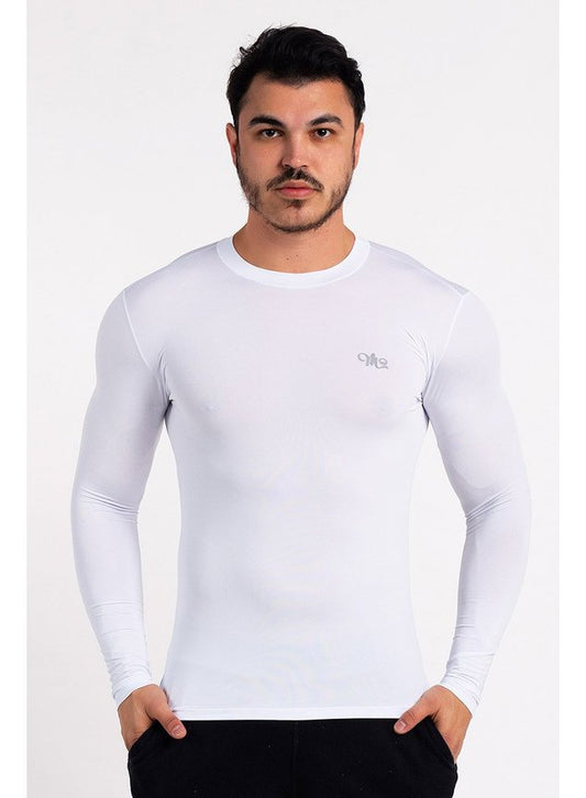 Camiseta Proteção Solar UV DRY Manga Longa Masculina Branca