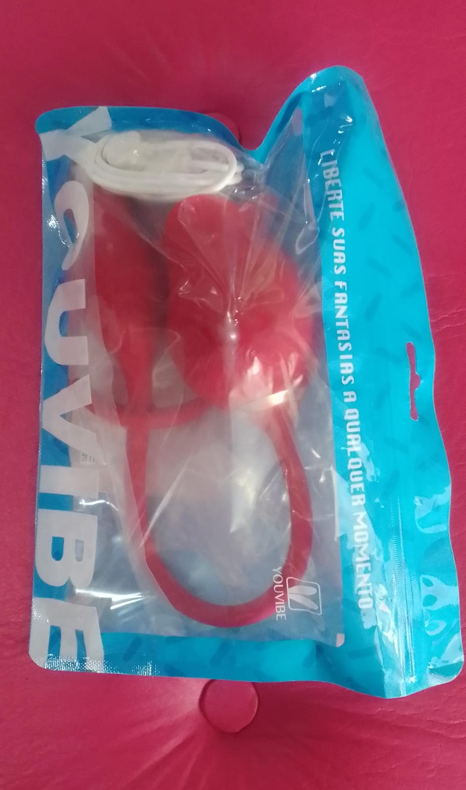 Vibrador duplo flexível Rosa com plug anal e 10 modos de estimulação e vibração Youvibe