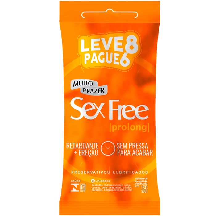 Preservativo Prolong Com 8 Unidades Sex Free