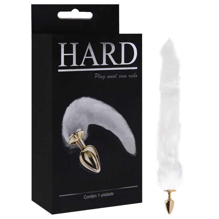 Plug Anal Metal Cor Dourado Com Rabo Hard