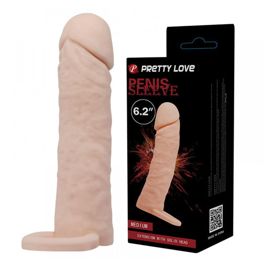 Pretty Love Penis Sleeve Capa Peniana com Extensor de 4cm e Anel Escrotal