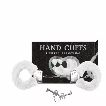 Algema Com Pelucia Hand Cuffs Branco