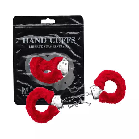 Algema Com Pelucia Hand Cuffs Vermelho